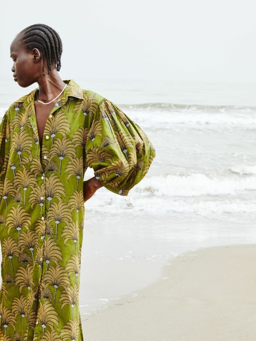 Palm Shirt Dress