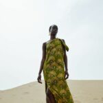 One-Shoulder Palm Dress