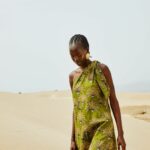 One-Shoulder Palm Dress