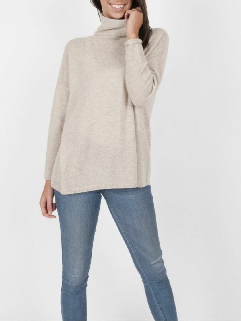 Fuscia Cashmere Turtleneck Sweater