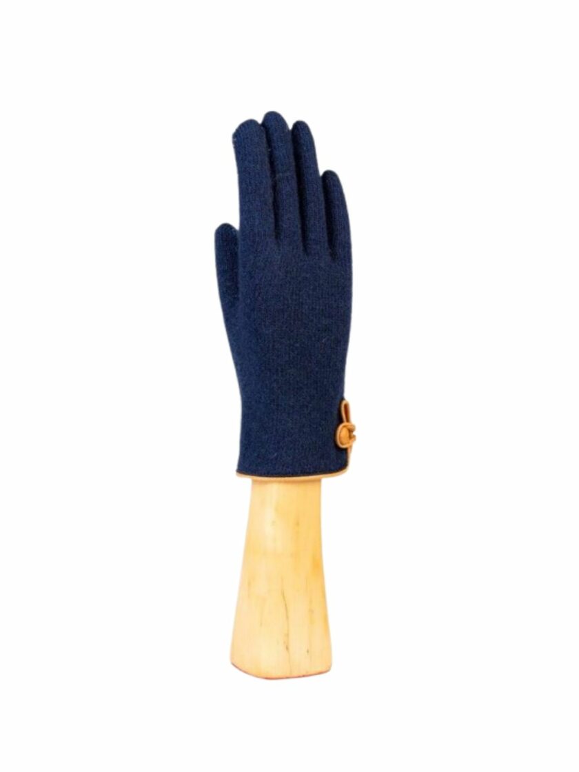 Wool and cashmere gloves Navy Blue