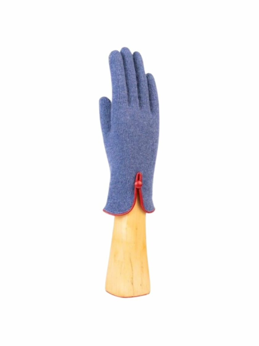 Denim wool and cashmere gloves