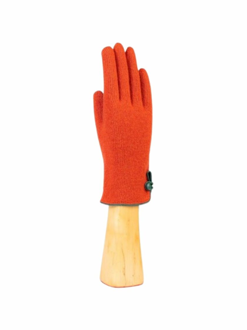 Wool and cashmere gloves Terracotta