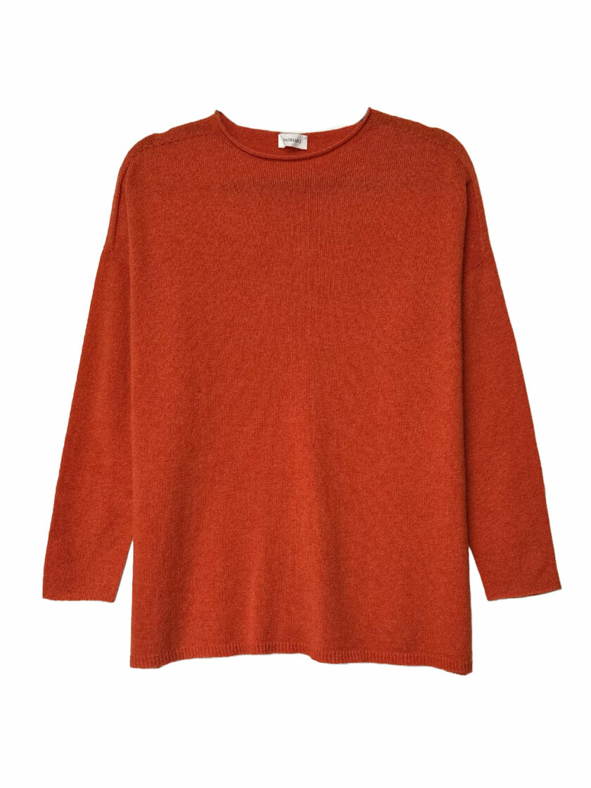 Orange Cashmere round neck sweater