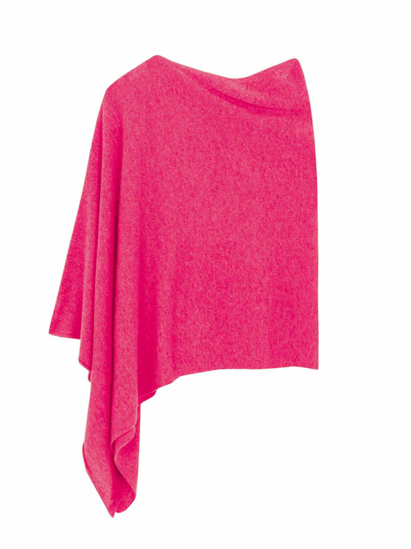 Fucsia Cashmere Poncho