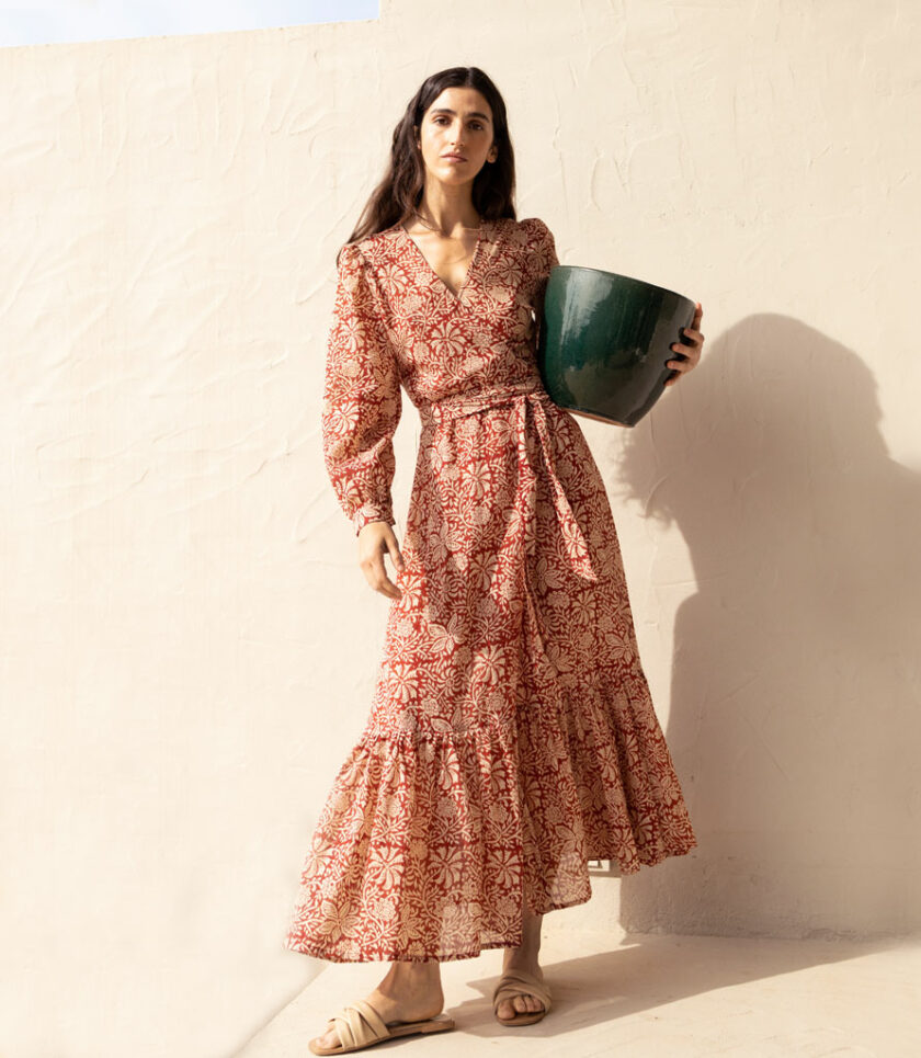 Maxi Floral Wrap Dress