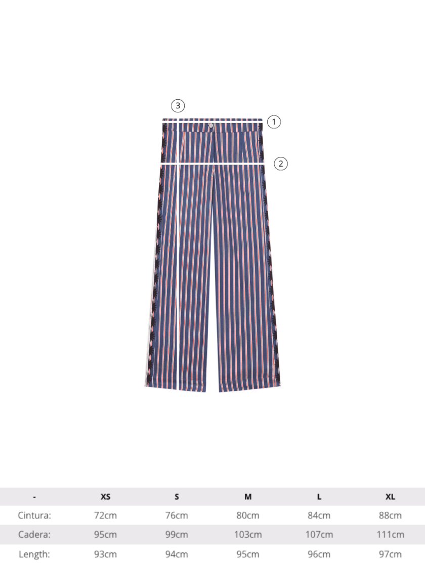 Embroidered Blue Stripes Pants