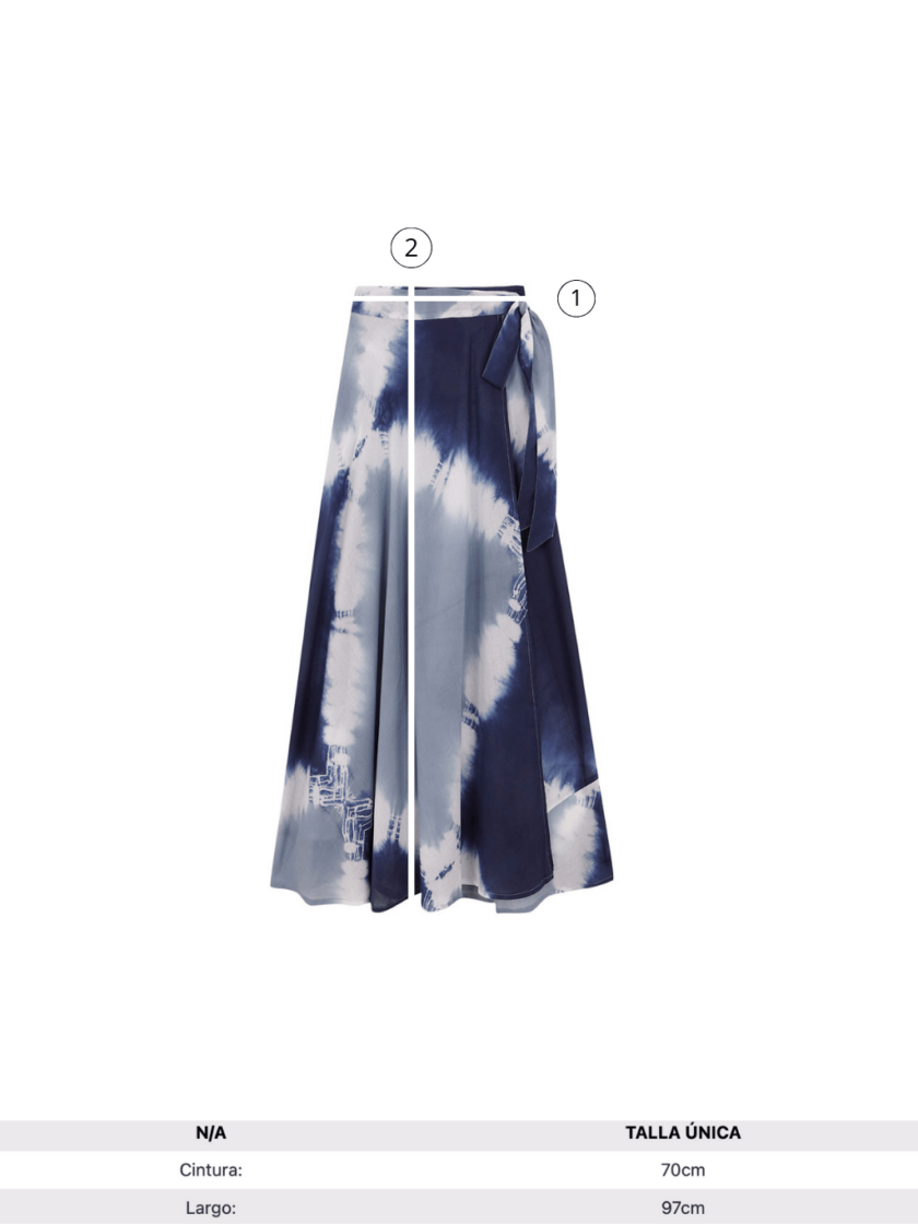 Blue Tie Dye Wrap Skirt