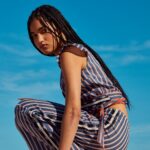 Embroidered Blue Stripes Pants