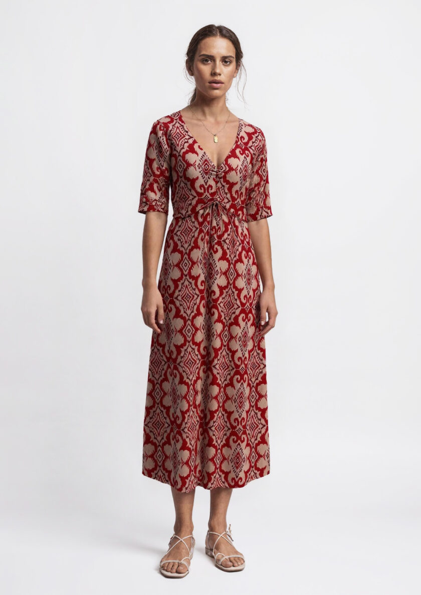 Rina Ikat Midi Dress