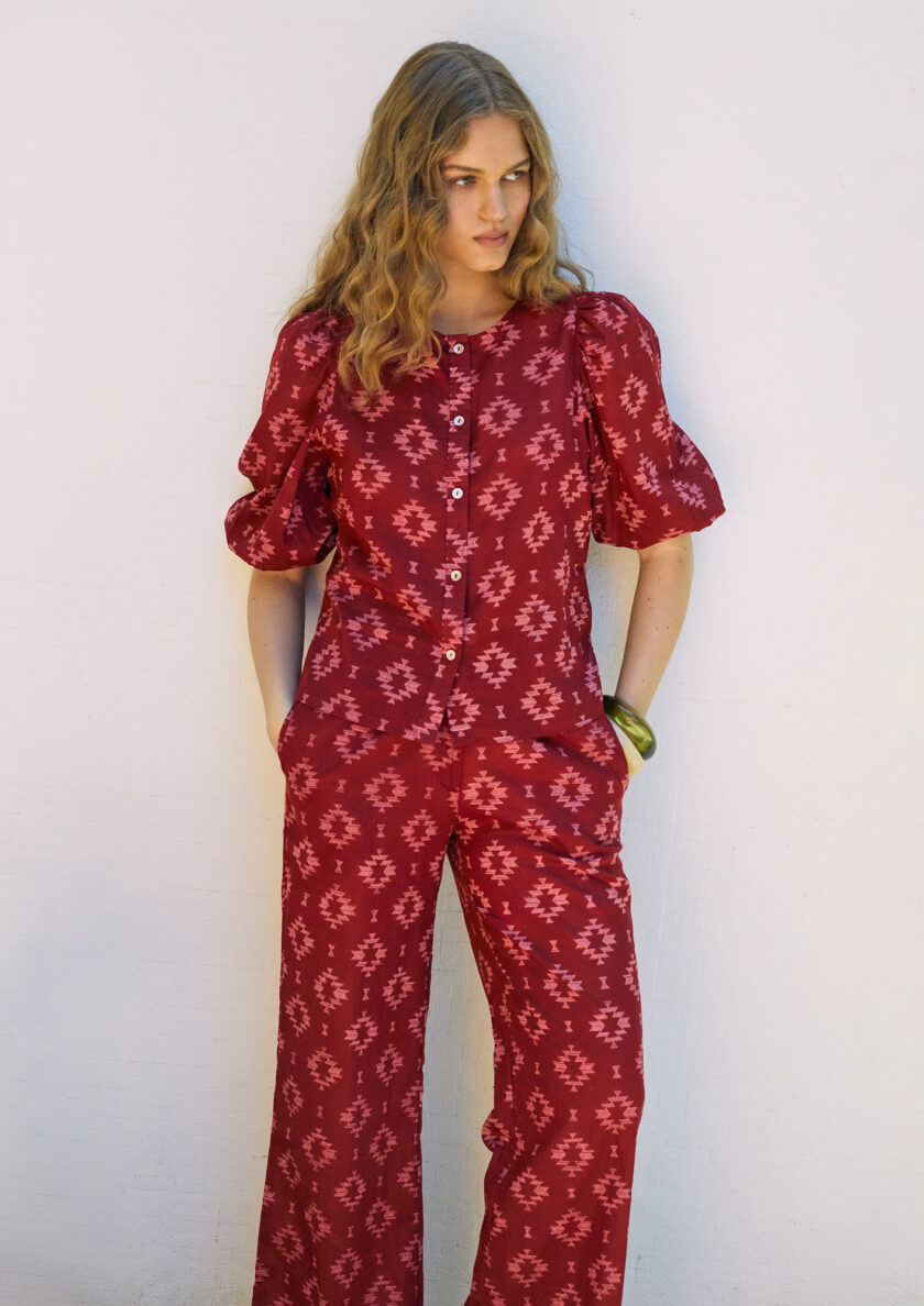 Burgundy Analfati Blouse