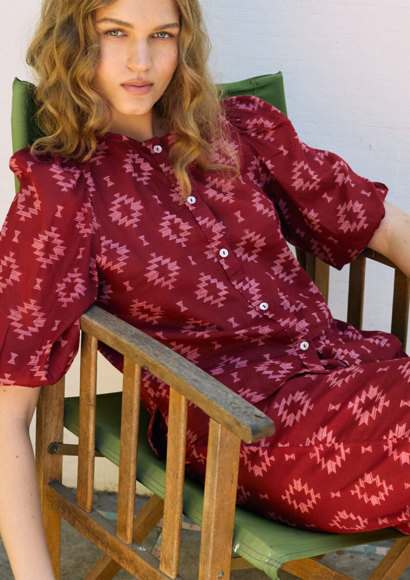 Burgundy Analfati Blouse