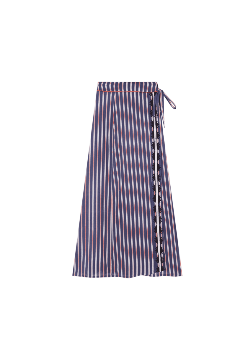 Blue Stripes Wrap Skirt