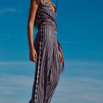 Embroidered Blue Stripes Pants