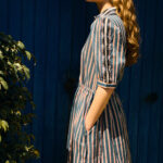Stripes Capri Embroidery Dress