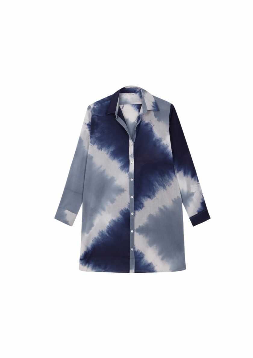 Short Tie Dye Blue Shirt