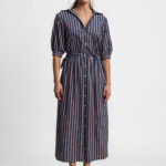 Stripes Capri Embroidery Dress