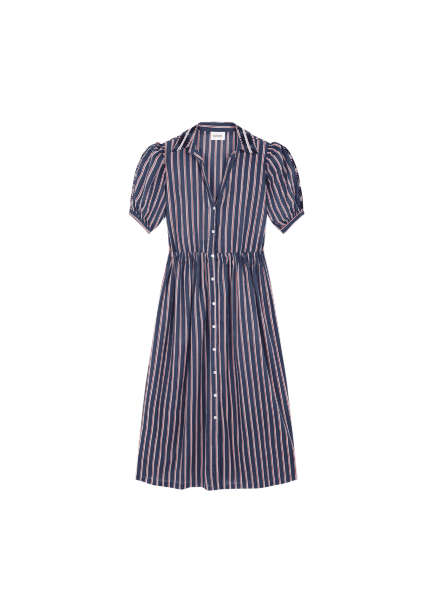 Stripes Capri Embroidery Dress