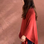 Poncho Cashmere Ava Bicolor Burdeos