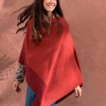 Poncho Cashmere Ava Bicolor Burdeos