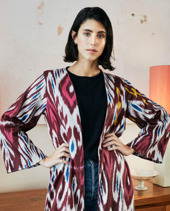 Kimono Ikat Burdeos