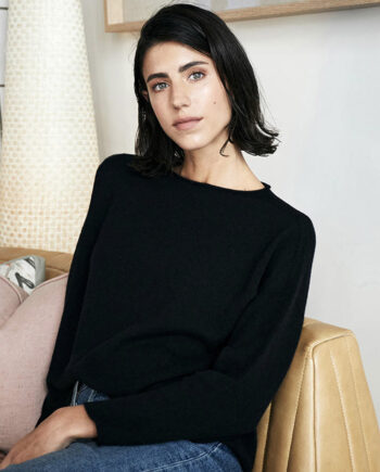 Jersey Negro cuello redondo Cashmere