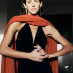 Poncho Cashmere Ava Naranja