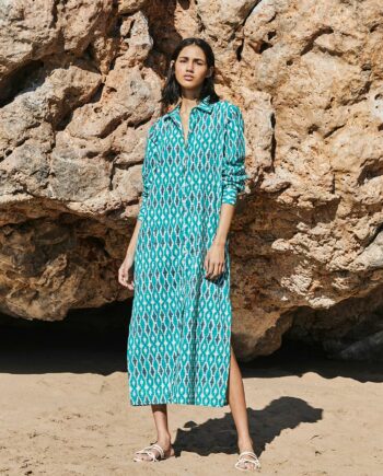 Vestido Patmos Ikat Turquesa