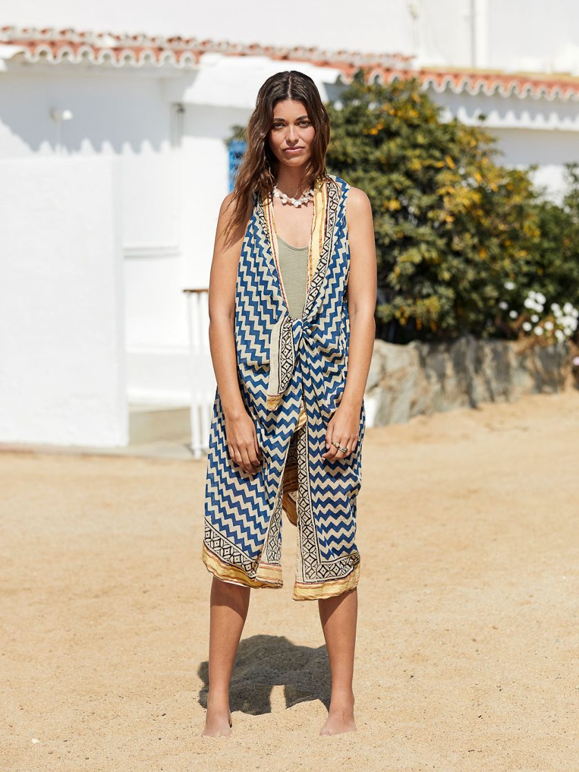 caftan print geometrico