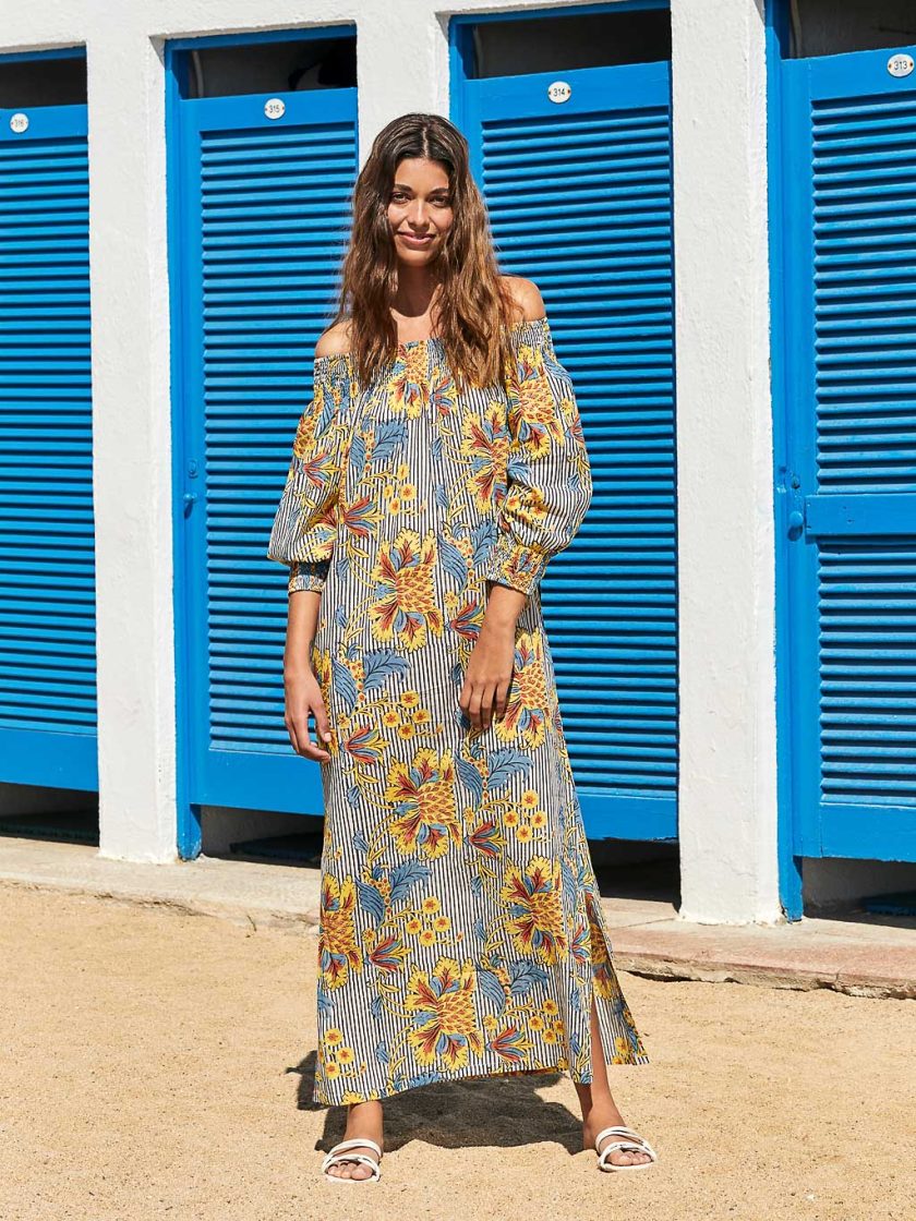 vestido largo verano boho estampado