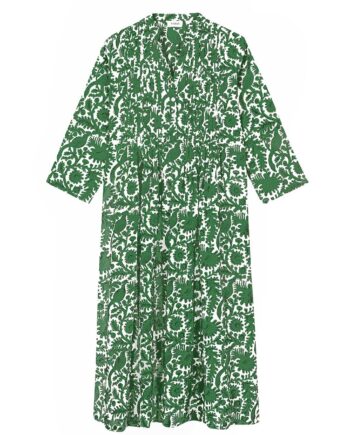 Vestido Pliegues Verde