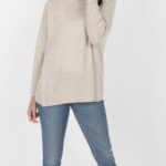 Jersey Marrón leña Cuello alto Cashmere