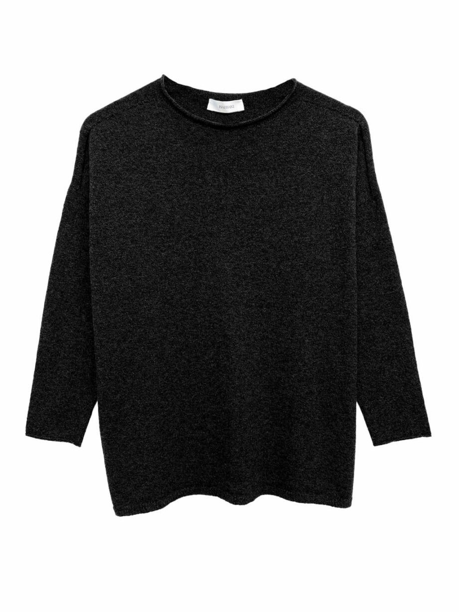 Jersey Negro cuello redondo Cashmere