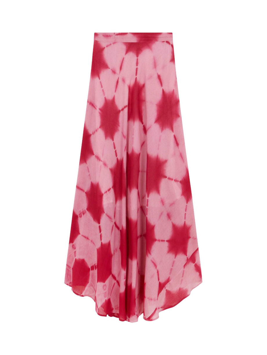 Falda Larga Tie Dye Fucsia