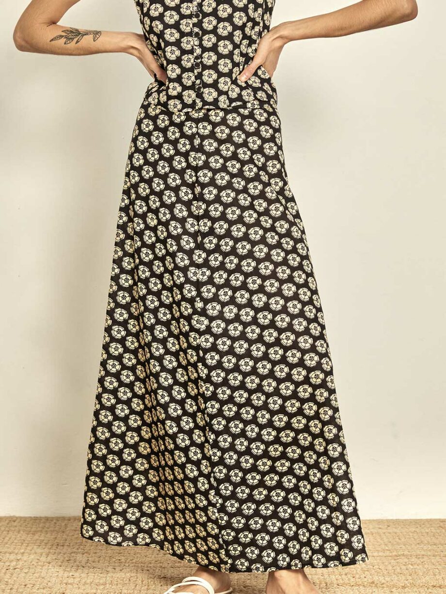 Falda Evasé Poppies