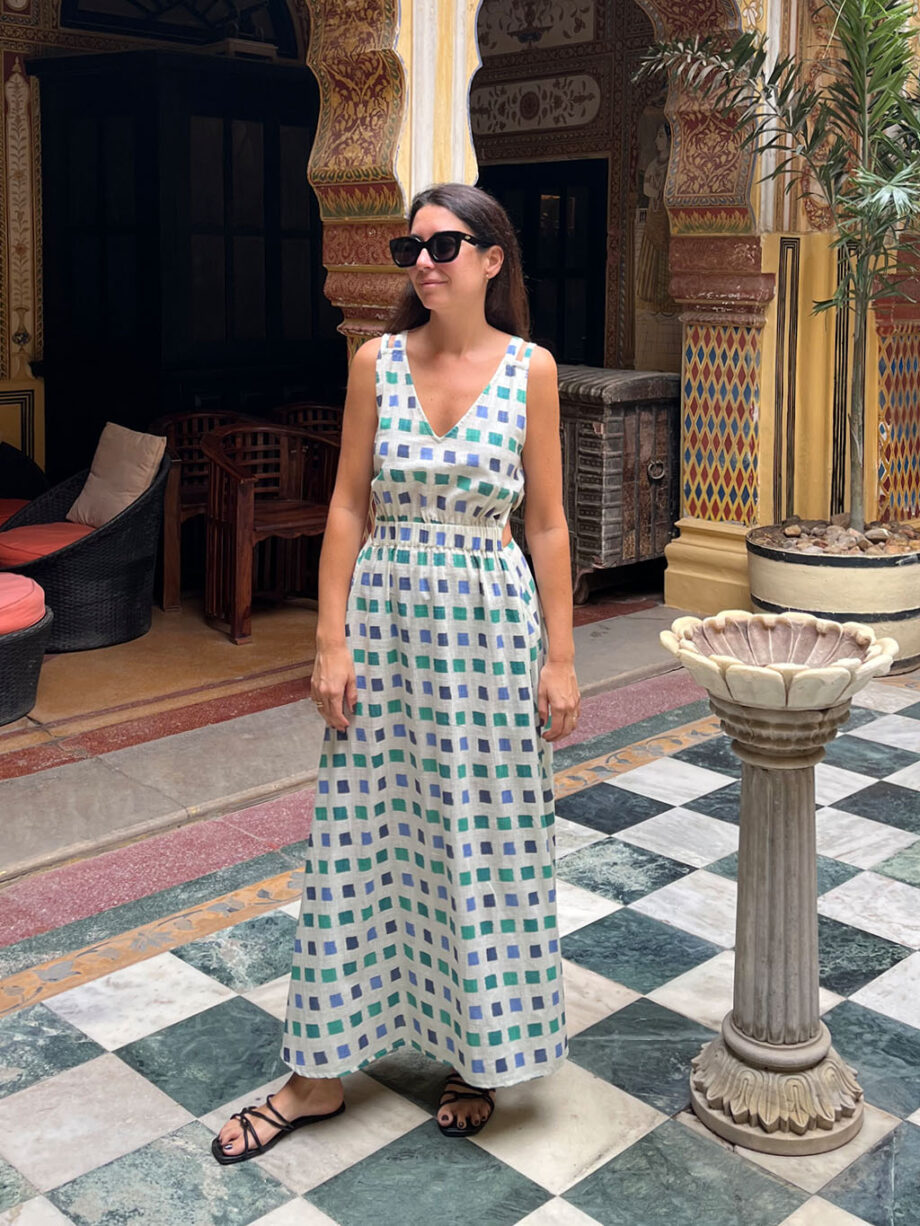 Vestido Cut Out Chess