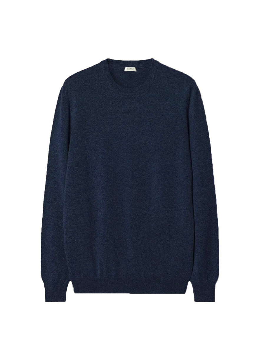 Jersey hombre cuello redondo de Cashmere azul marino