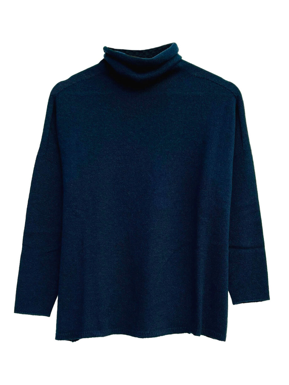 Jersey Azul Cuello alto Cashmere