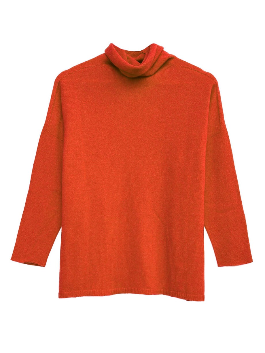 Jersey Naranja Cuello alto Cashmere