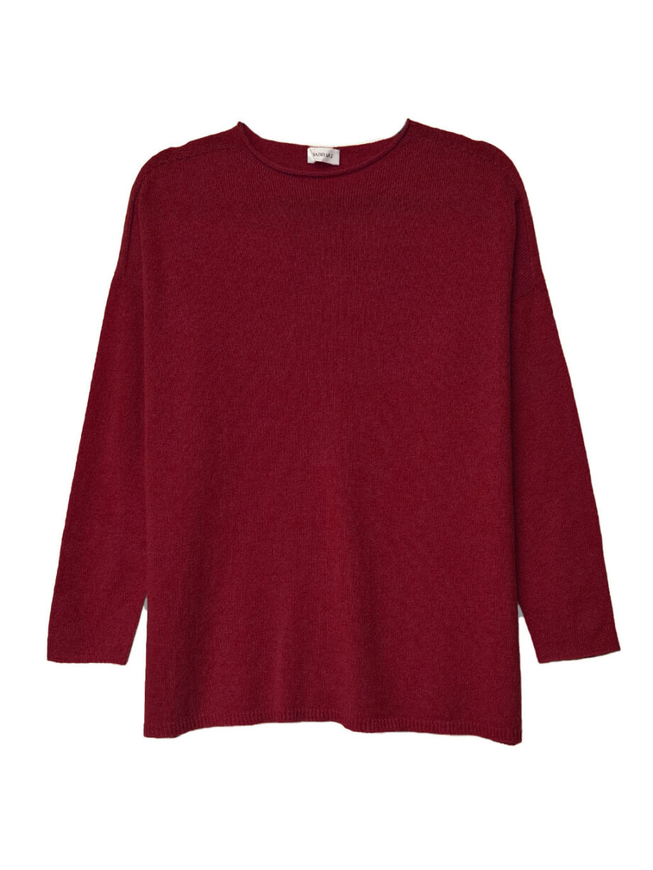 Jersey Burdeos cuello redondo Cashmere