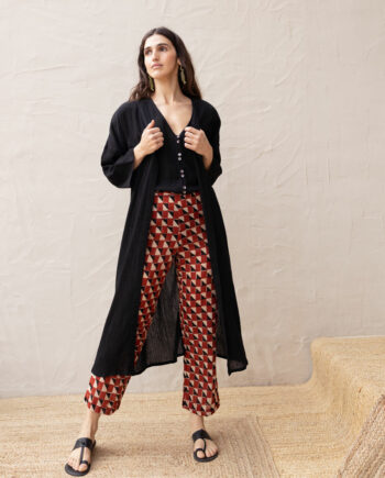 Kimono Plisé Negro