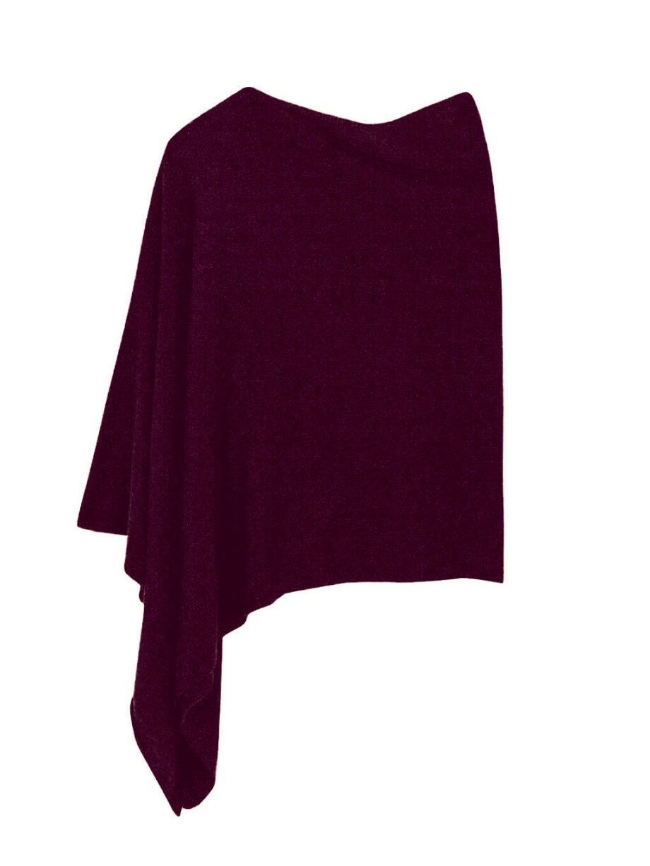 Poncho Cashmere Ava Granate Oscuro