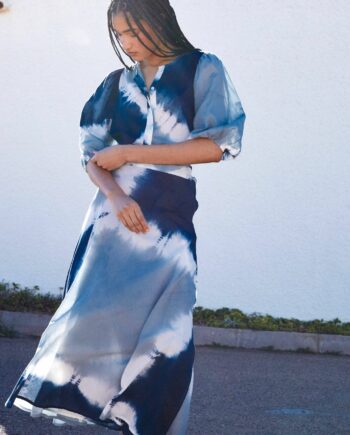 Falda Cruzada Tie Dye Azul