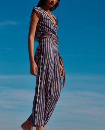 Pantalón Stripes Azul Bordado