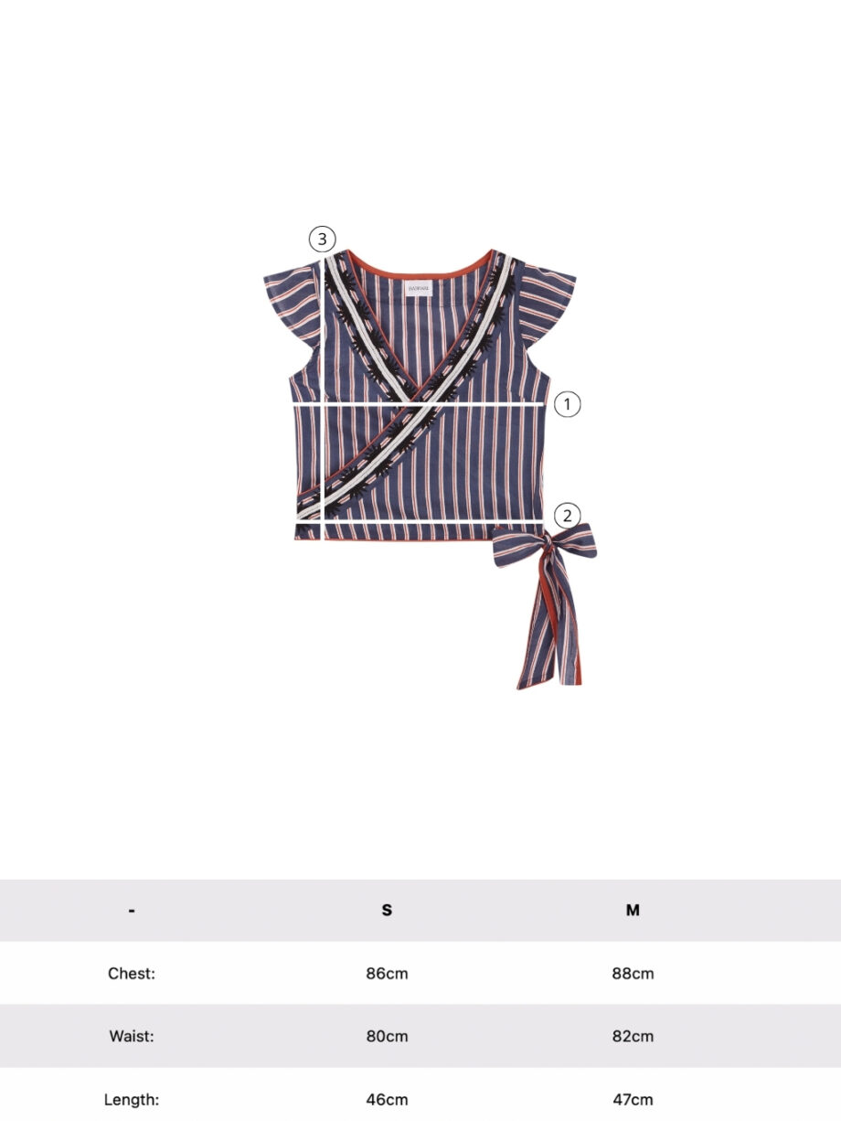 Top Stripes Azul Bordado