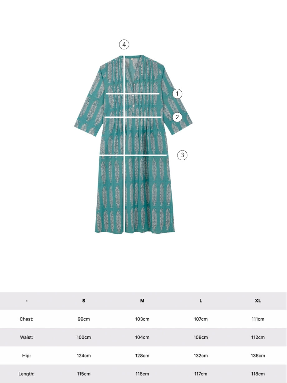 Vestido Pliegues Turquesa