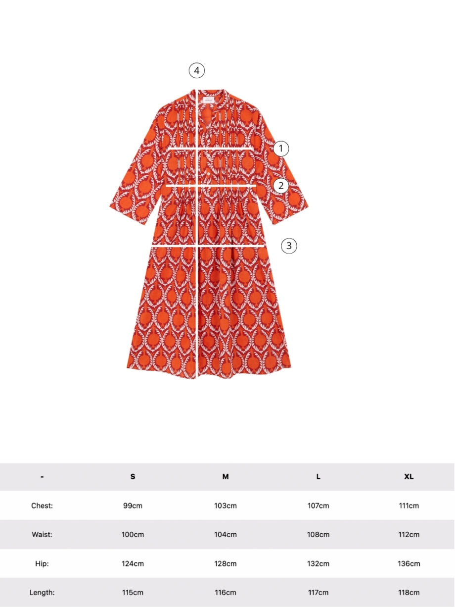 Vestido Pliegues Anaran Naranja