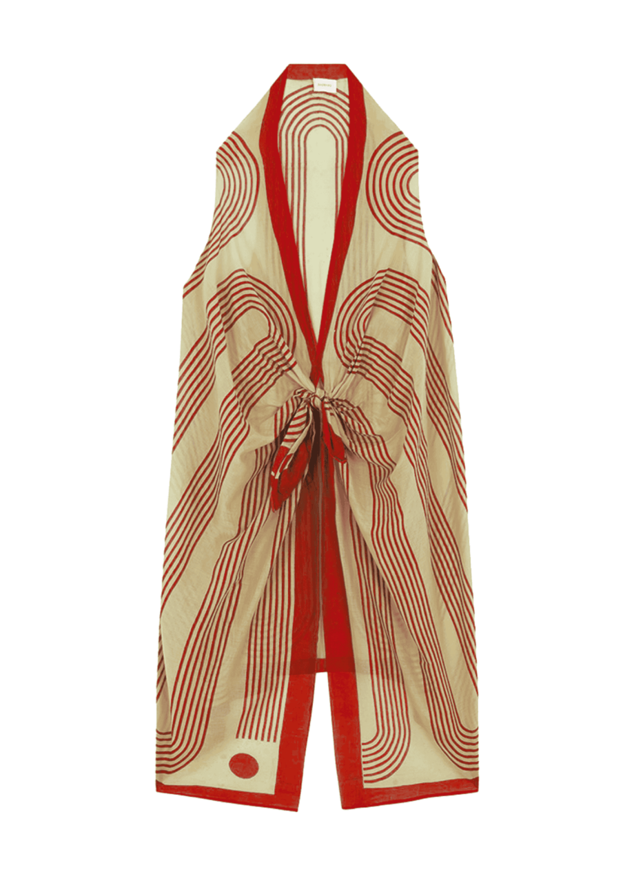 Chaleco Pareo Kaia Waves Rojo