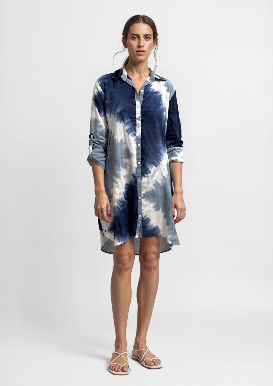 Camisero Corto Tie Dye Azul