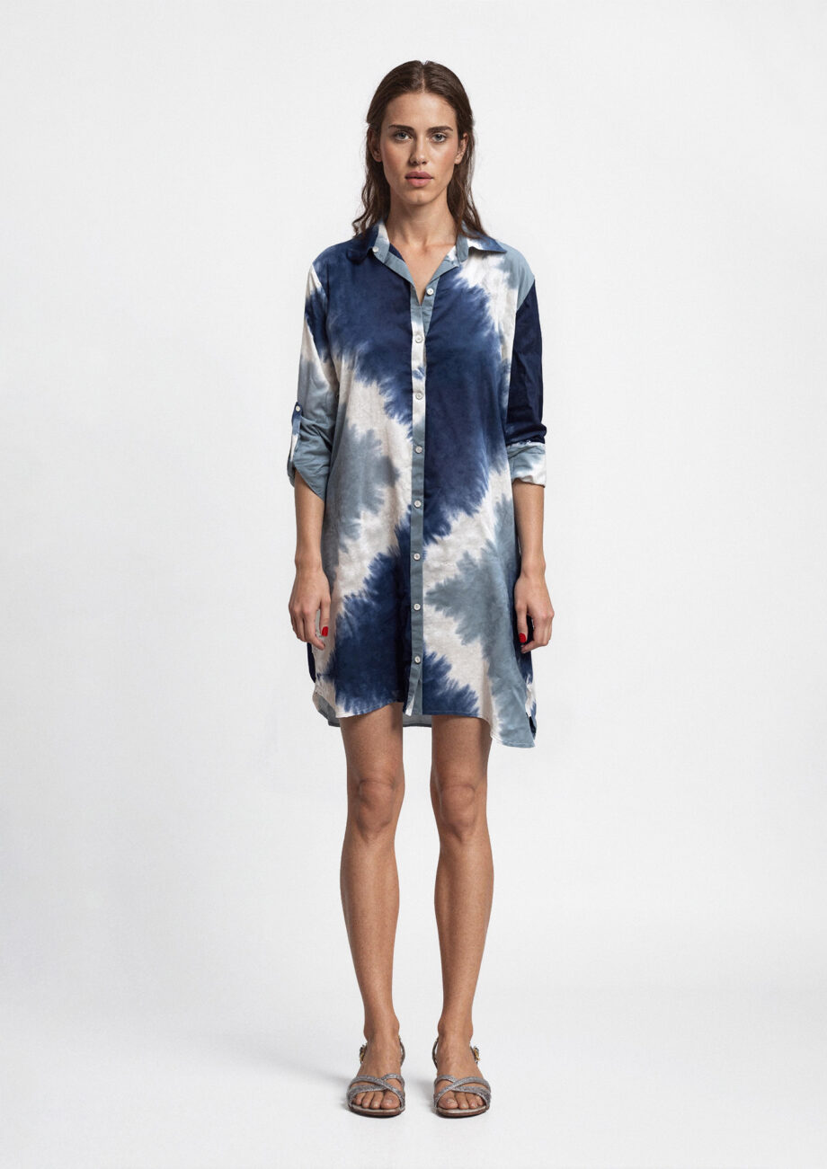 Camisero Corto Tie Dye Azul